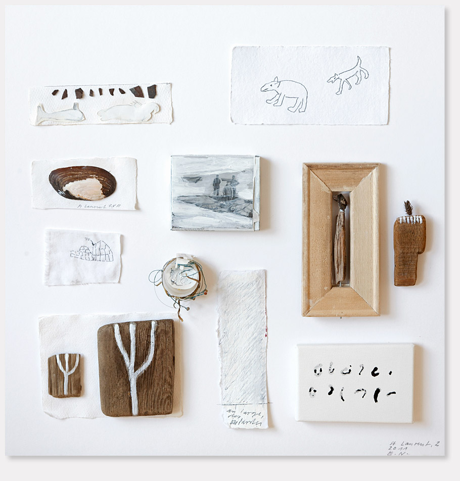 “Memory Box, St. Laurent, 2” mixed media on paper, 58 x 60 x 6 cm, 2011