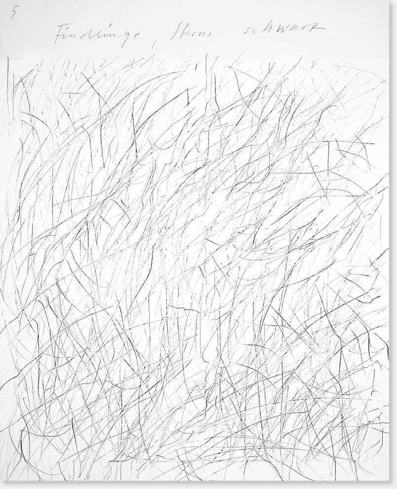 „Vogelflug, Steinflug, 5“ Öl, Graphit auf Leinwand, 100 x 80 cm, 2008